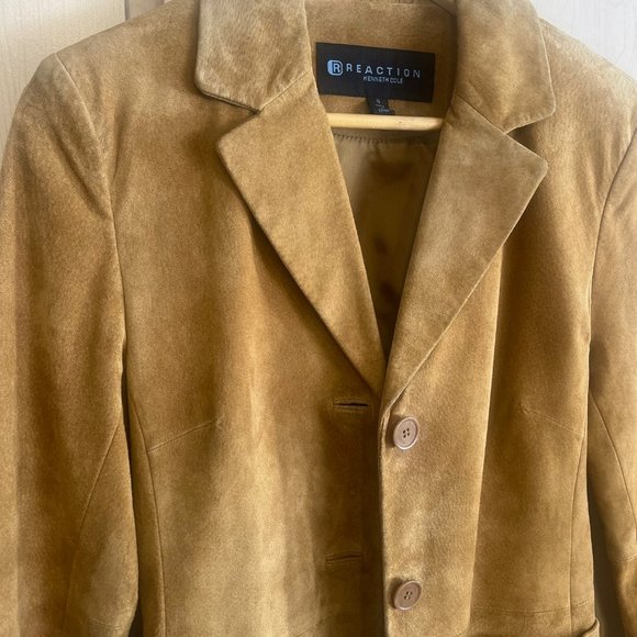 Kenneth Cole Reaction Jacket Women's Small Light Brown Suede Normcore Business - Picture 2 of 8